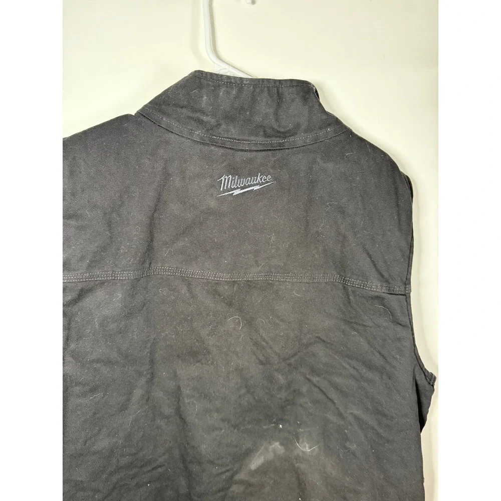 Milwaukee Workwear Black Sherpa Lined Canvas Vest Men's Size XL Full Zip Pockets - Picture 6 of 10